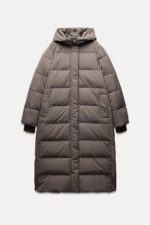 پافر بلند زنانه زارا LONG HOODED PUFFER JACKET