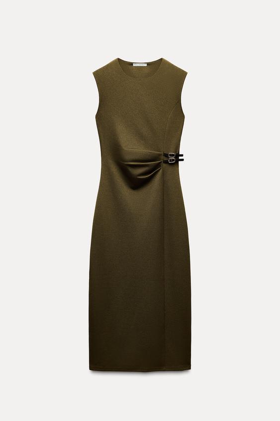 لباس مجلسی زنانه زارا TWILL MIDI DRESS