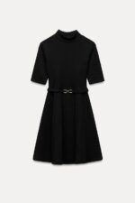 لباس کوتاه زنانه زارا STRETCH KNIT SKATER DRESS