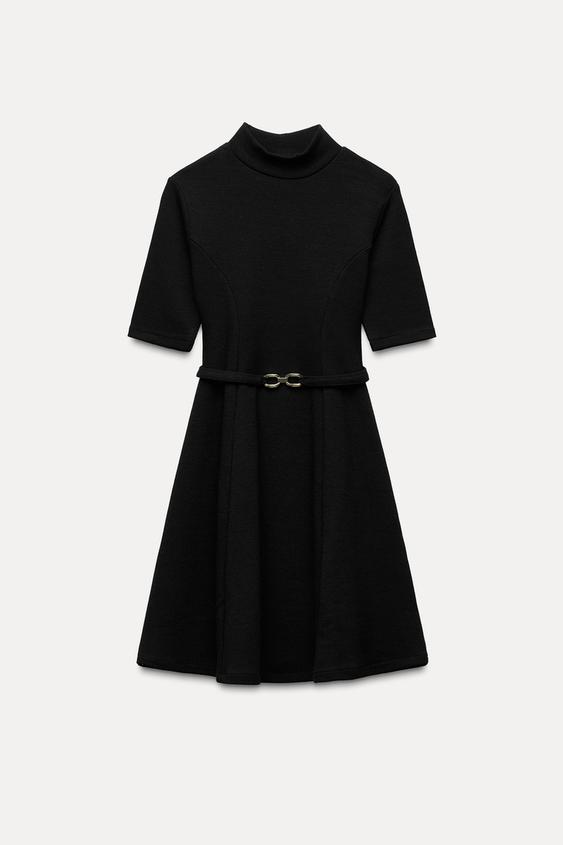 لباس کوتاه زنانه زارا STRETCH KNIT SKATER DRESS