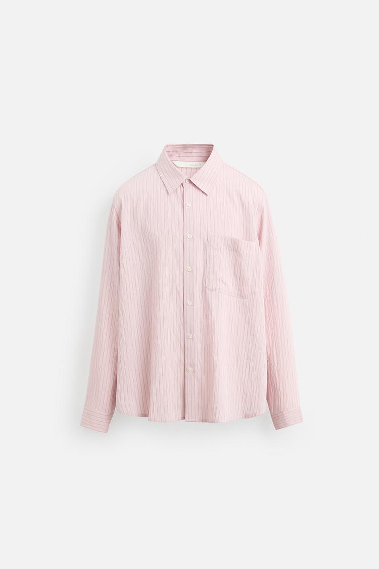 413 پیراهن مردانه زارا striped flowing shirt