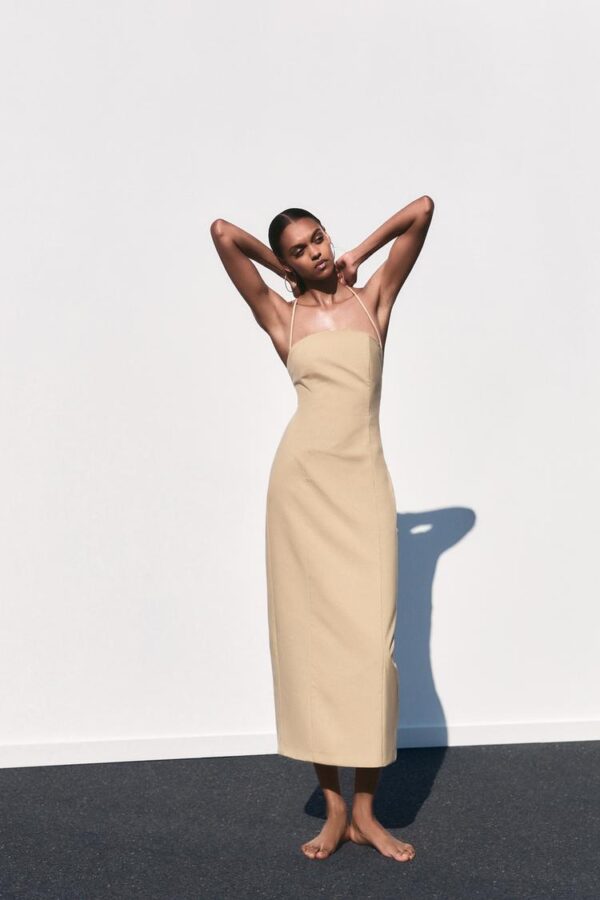 لباس میدی زنانه زارا PINSTRIPED MIDI DRESS