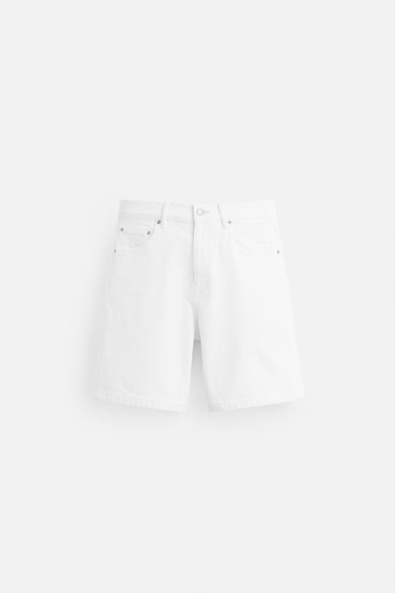 شلوارک جین مردانه زارا REGULAR FIT DENIM BERMUDA SHORTS