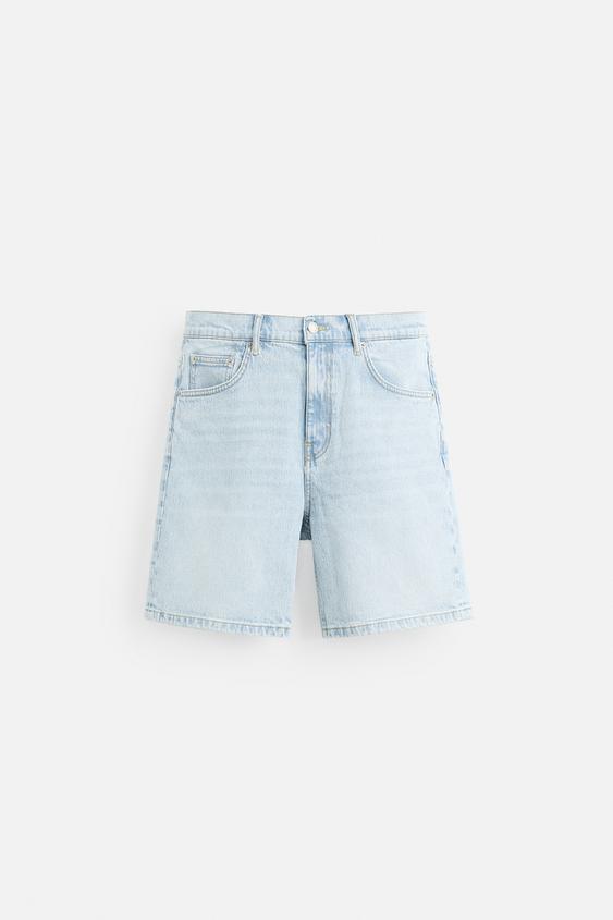 شلوارک جین مردانه زارا REGULAR FIT DENIM BERMUDA SHORTS