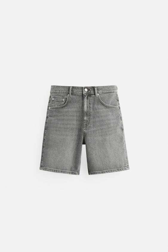شلوارک جین مردانه زارا REGULAR FIT DENIM BERMUDA SHORTS