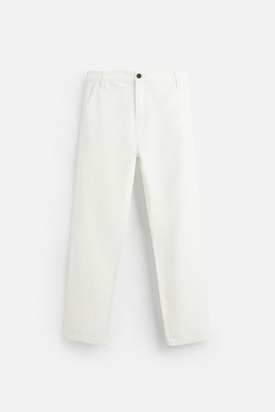 شلوار مردانه زارا HERRINGBONE STRAIGHT-LEG TROUSERS