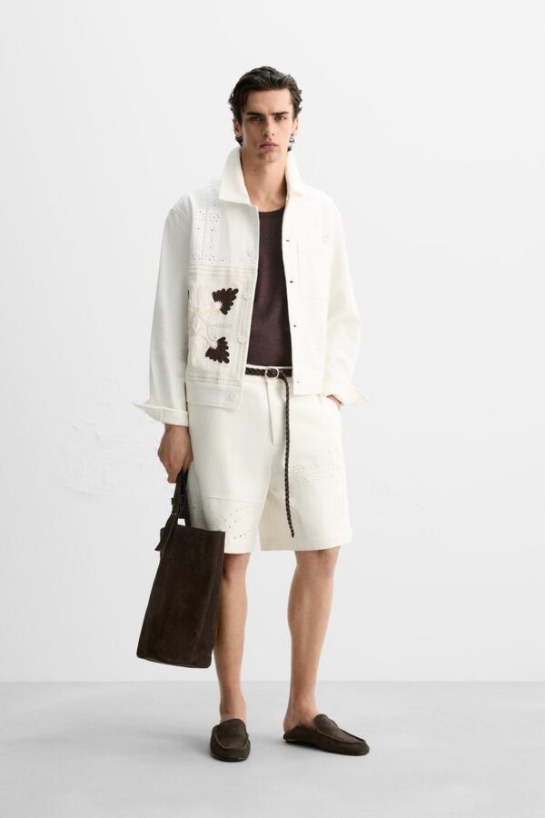 شلوارک مردانه زارا PATCHWORK CARGO BERMUDA SHORTS