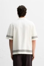 پیراهن مردانه زارا 100% LINEN PANELLED SHIRT