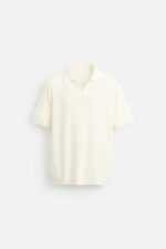 پولو شرت مردانه زارا TEXTURED KNIT POLO SHIRT
