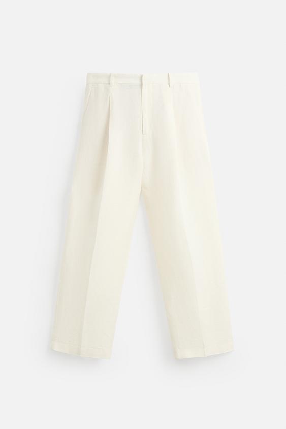 شلوار مردانه زارا TEXTURED RELAXED FIT TROUSERS