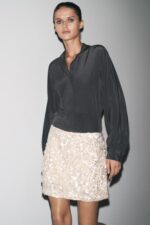 دامن مینی پولک دار زارا SEQUINNED MINISKIRT