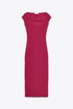 لباس بلند زنانه زارا POLYAMIDE MIDI DRESS