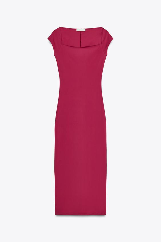 لباس بلند زنانه زارا POLYAMIDE MIDI DRESS