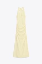 لباس مجلسی بلند زنانه زارا POLYAMIDE HALTER LONG DRESS