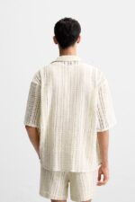 پیراهن مردانه زارا CROCHET TEXTURED SHIRT