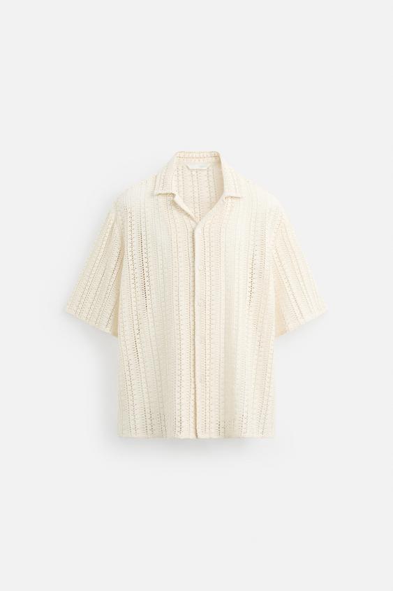 پیراهن مردانه زارا CROCHET TEXTURED SHIRT
