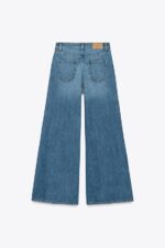 شلوار جین زنانه زارا Z1975 PALAZZO MID-WAIST FULL LENGTH JEANS