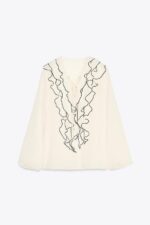 بلوز زنانه زارا SEMI-SHEER BLOUSE WITH RUFFLE TRIMS