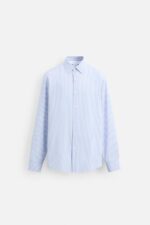 پیراهن مردانه زارا STRIPED SHIRT WITH CONTRAST COLLAR