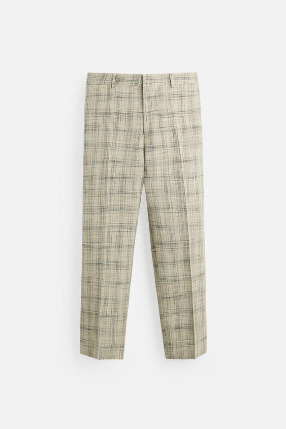 شلوار مردانه زارا LIMITED EDITION CHECK SUIT TROUSERS