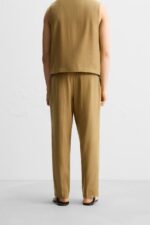 شلوار مردانه زارا LIMITED EDITION LINEN-LYOCELL SUIT TROUSERS
