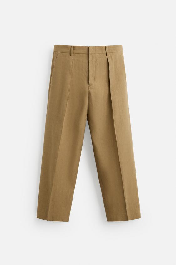 شلوار مردانه زارا LIMITED EDITION LINEN-LYOCELL SUIT TROUSERS