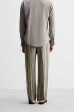 شلوار راه راه مردانه زارا LIMITED EDITION 100% CUPRO STRIPED TROUSERS
