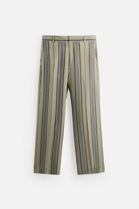 شلوار راه راه مردانه زارا LIMITED EDITION 100% CUPRO STRIPED TROUSERS