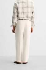 شلوار مردانه زارا LIMITED EDITION 100% LINEN PLEATED TROUSERS