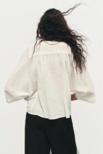 بلوز زنانه زارا WIDE SLEEVE EMBROIDERED BLOUSE