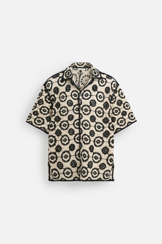 پیراهن مردانه زارا TEXTURED CROCHET SHIRT