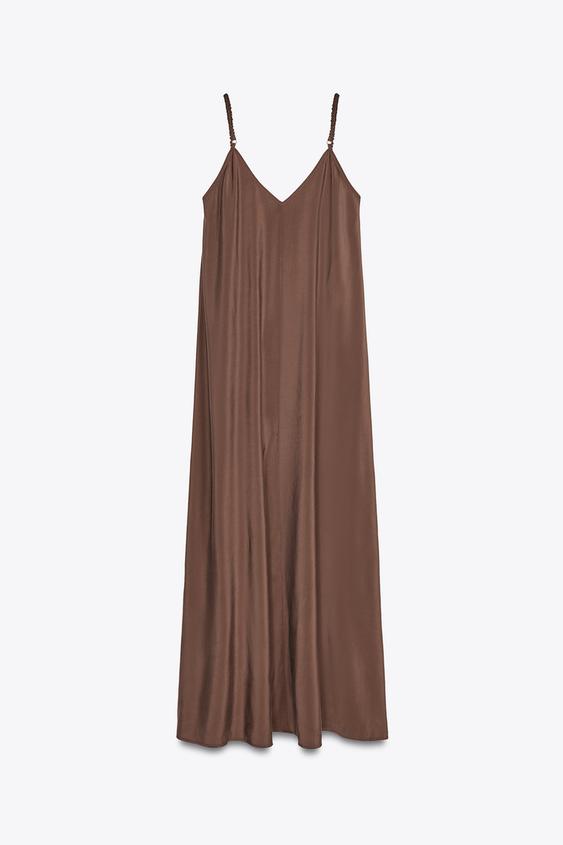 لباس بلند زنانه زارا LONG STRAPPY DRESS