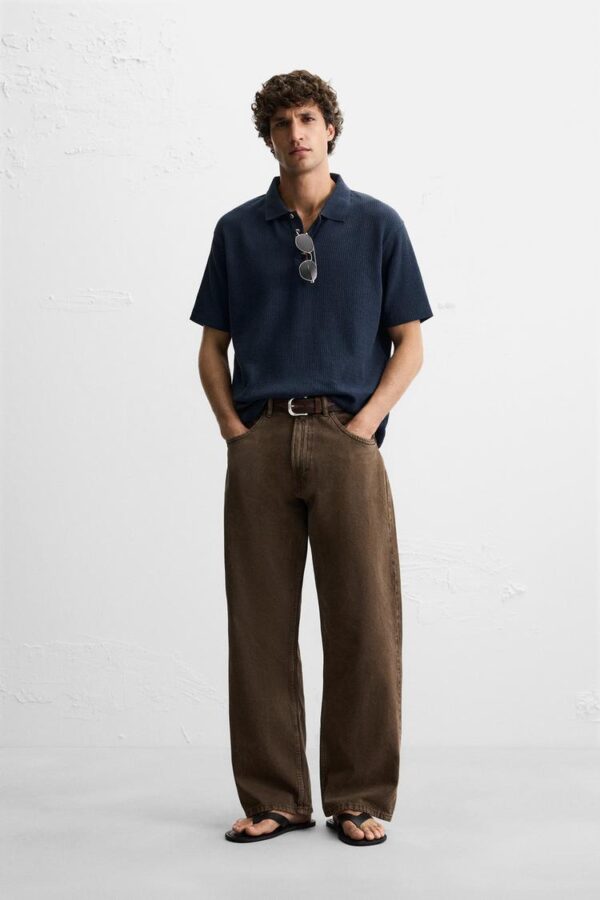 پولوشرت مردانه زارا VERTICAL TEXTURE POLO SHIRT