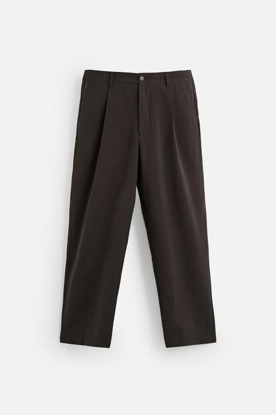 شلوار مردانه زارا FLOWING PLEATED TROUSERS