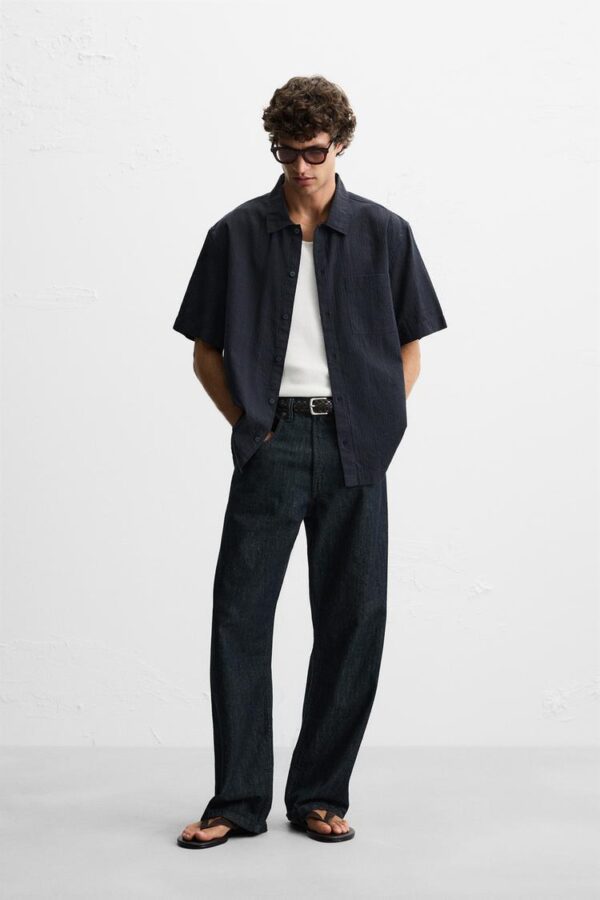 پیراهن مردانه زارا COTTON/LYOCELL JACQUARD SHIRT