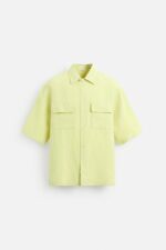 پیراهن لینن مردانه زارا 100% LINEN SHIRT WITH POCKETS