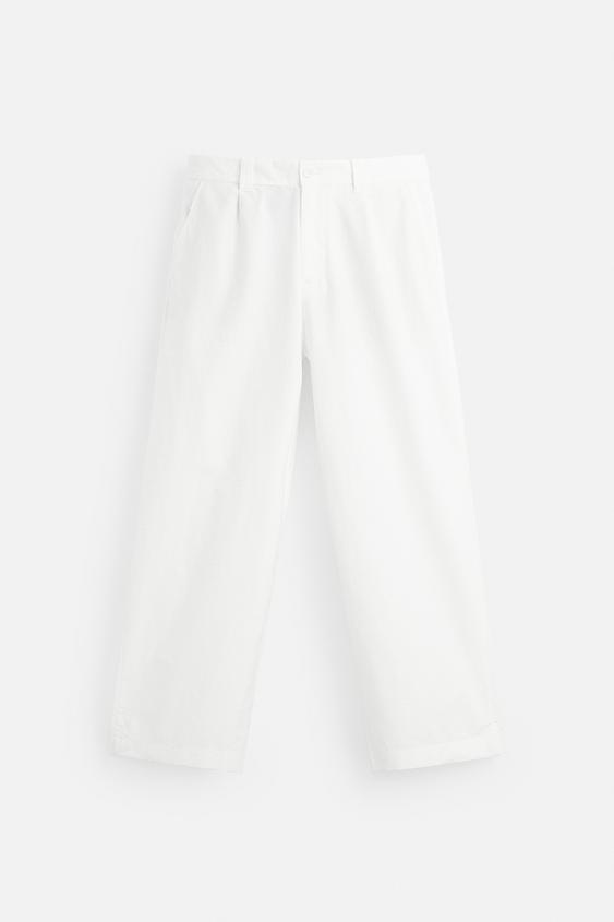 شلوار مردانه زارا RELAXED FIT PLEATED TROUSERS