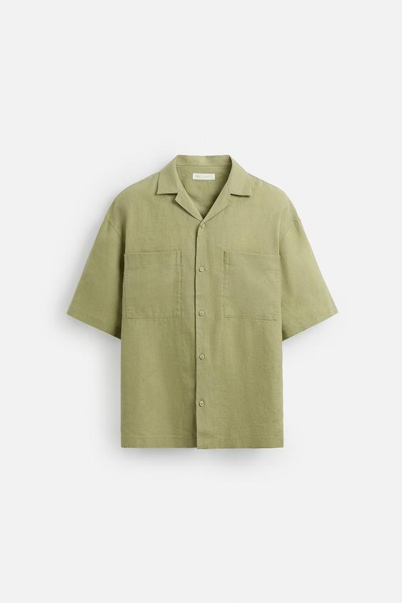 پیراهن لینن مردانه زارا 100% LINEN SHIRT