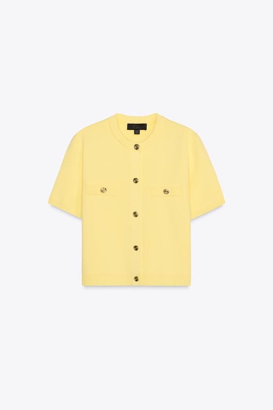 ژاکت زنانه زارا SHORT SLEEVE KNIT CARDIGAN