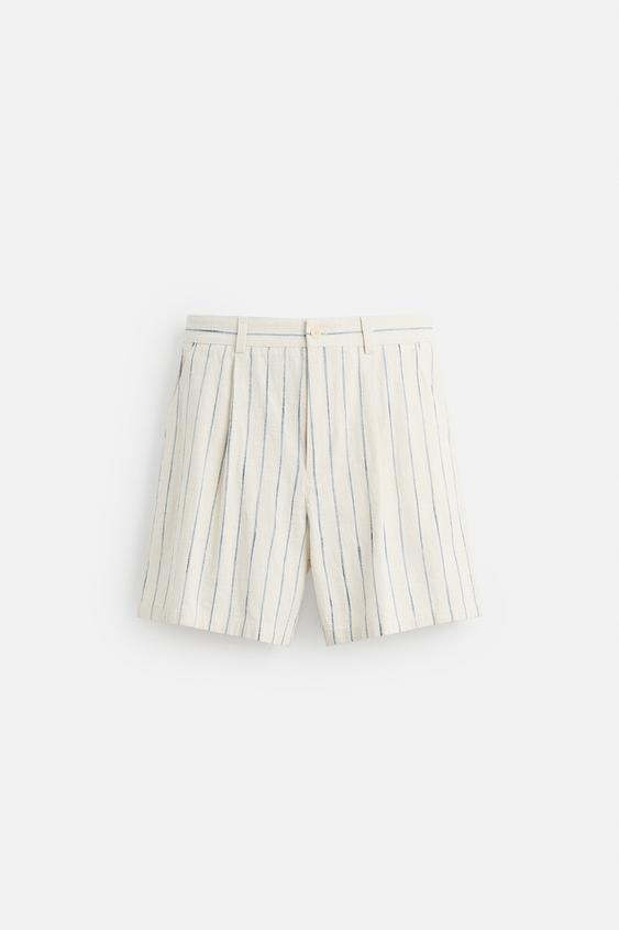 شلوارک مردانه زارا STRIPED TEXTURED BERMUDA SHORTS