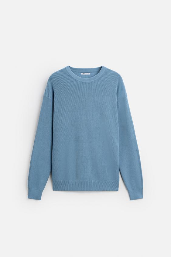 ژاکت مردانه زارا BASIC PURL KNIT SWEATER