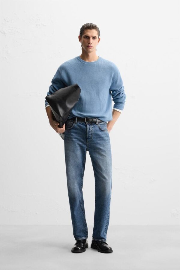 ژاکت مردانه زارا BASIC PURL KNIT SWEATER