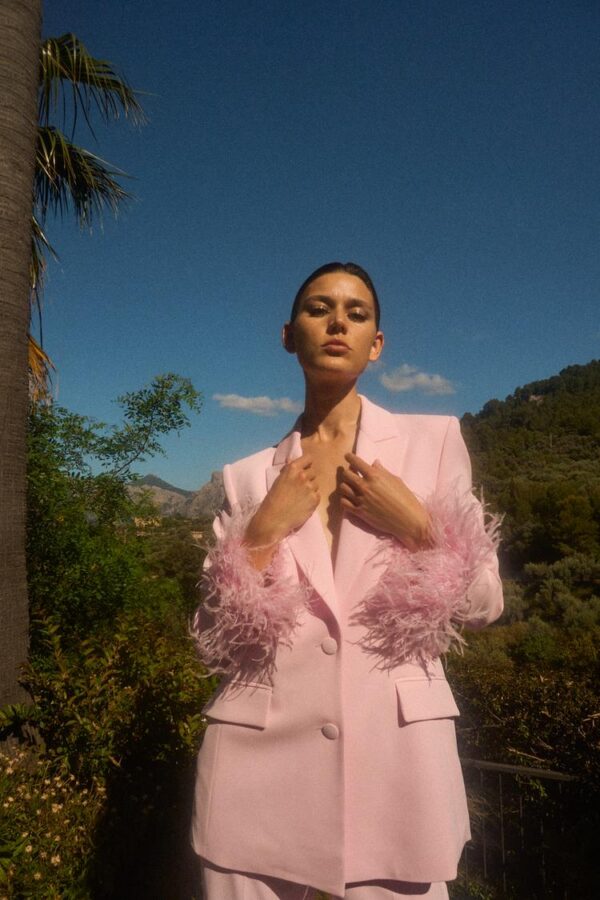 کت مجلسی زنانه زارا FEATHER CUFF BLAZER