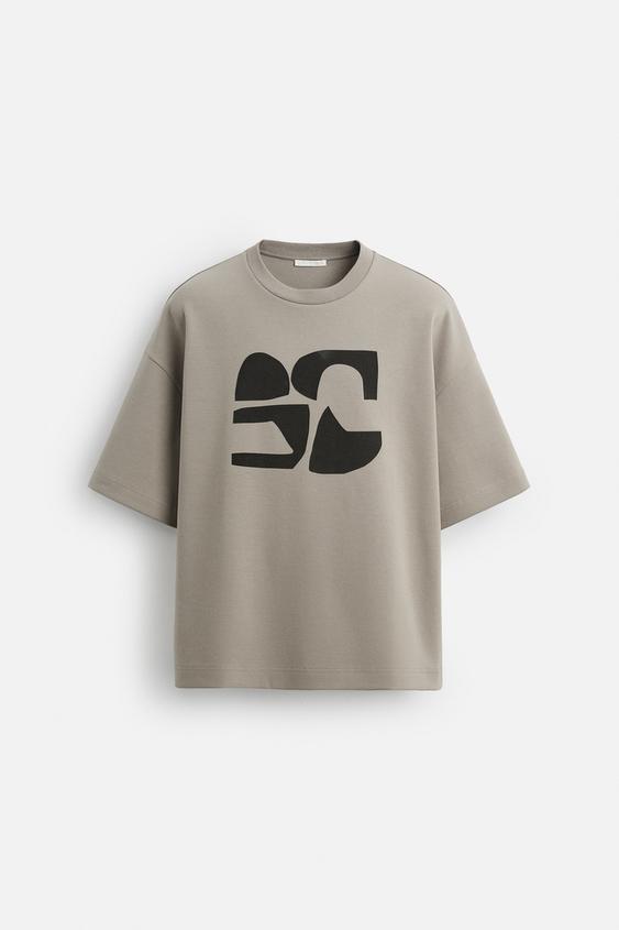 تیشرت مردانه زارا TEXTURED PRINT T-SHIRT