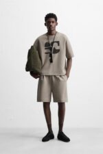 تیشرت مردانه زارا TEXTURED PRINT T-SHIRT