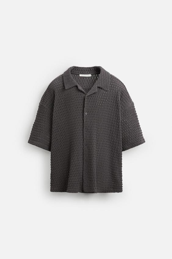پیراهن مردانه زارا IRREGULAR TEXTURED SHIRT