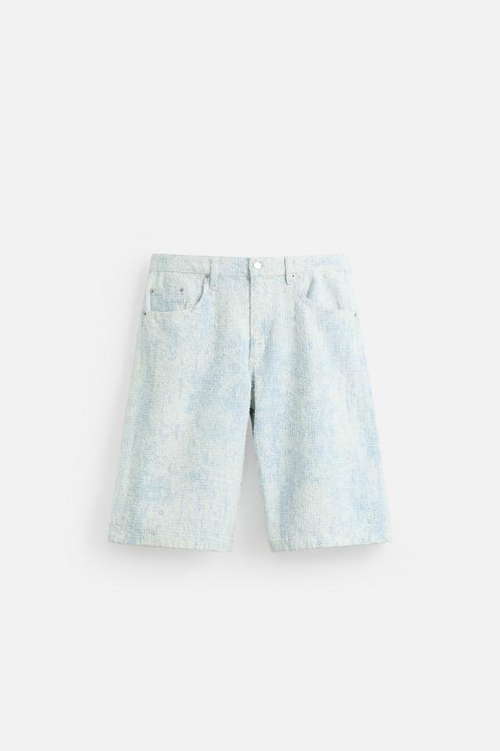 شلوارک مردانه زارا DISTRESSED BAGGY FIT BERMUDA SHORTS