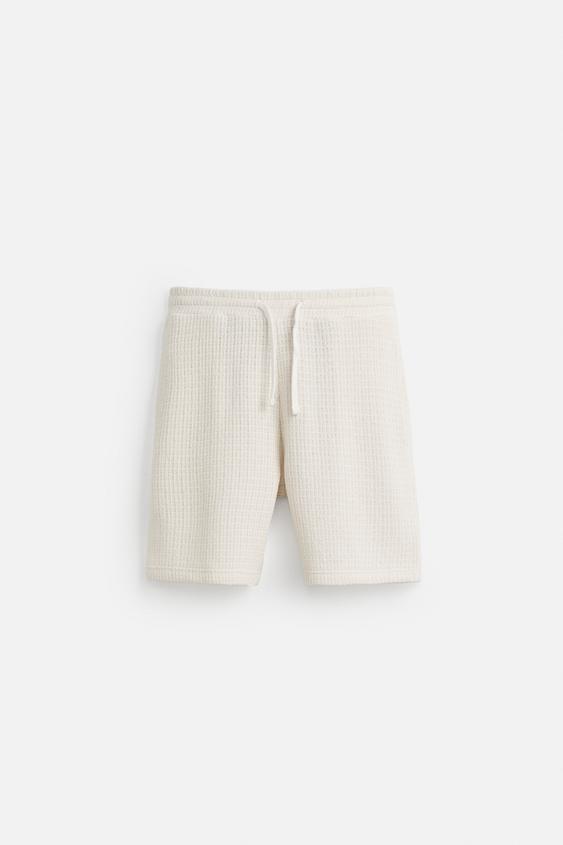 شلوارک مردانه زارا TEXTURED JOGGER BERMUDA SHORTS