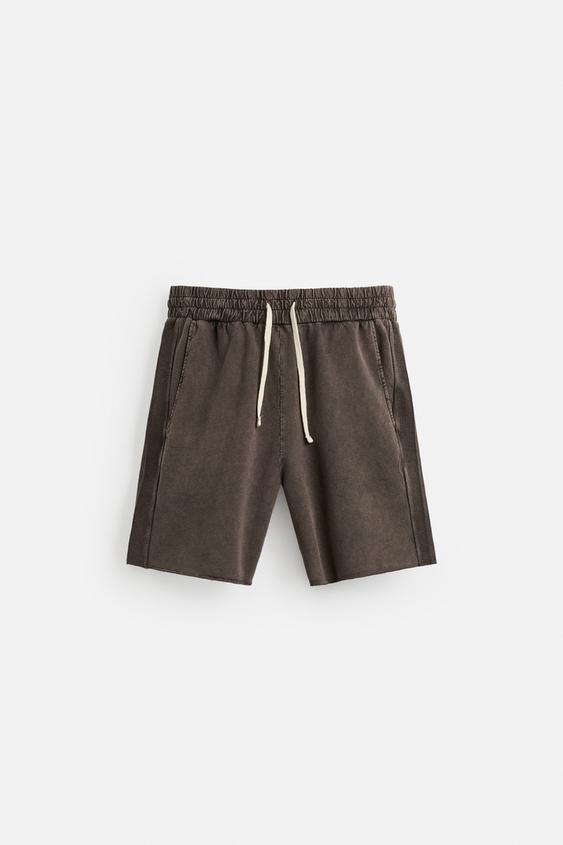 شلوارک مردانه زارا FADED RELAXED FIT BERMUDA SHORTS