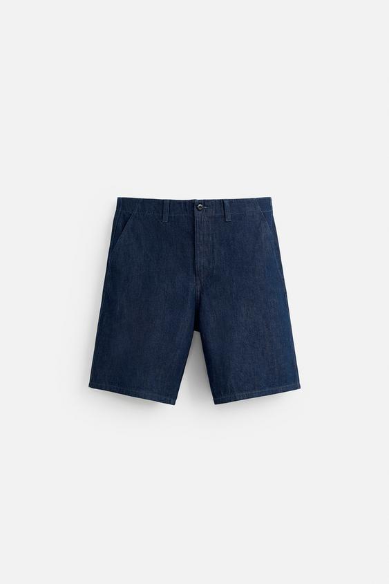 شلوارک جین مردانه زارا RELAXED FIT DENIM BERMUDA SHORTS